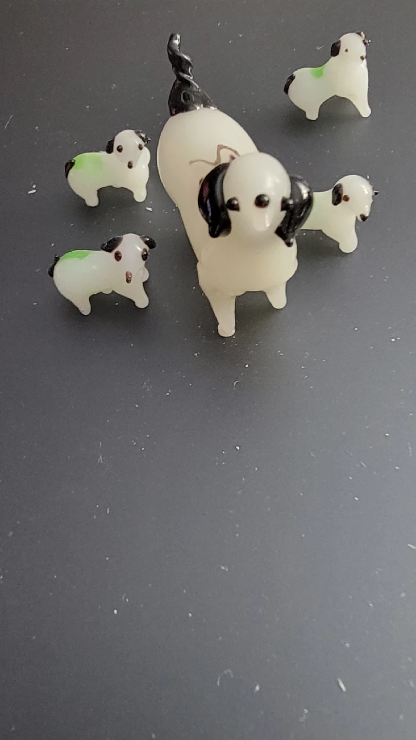 Vintage Hand Blown Glass Dog Figurines