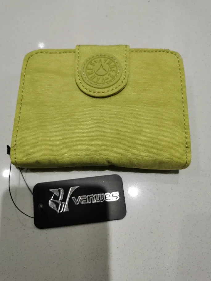 Vanwes Yellow Green Trifold Wallet - New!