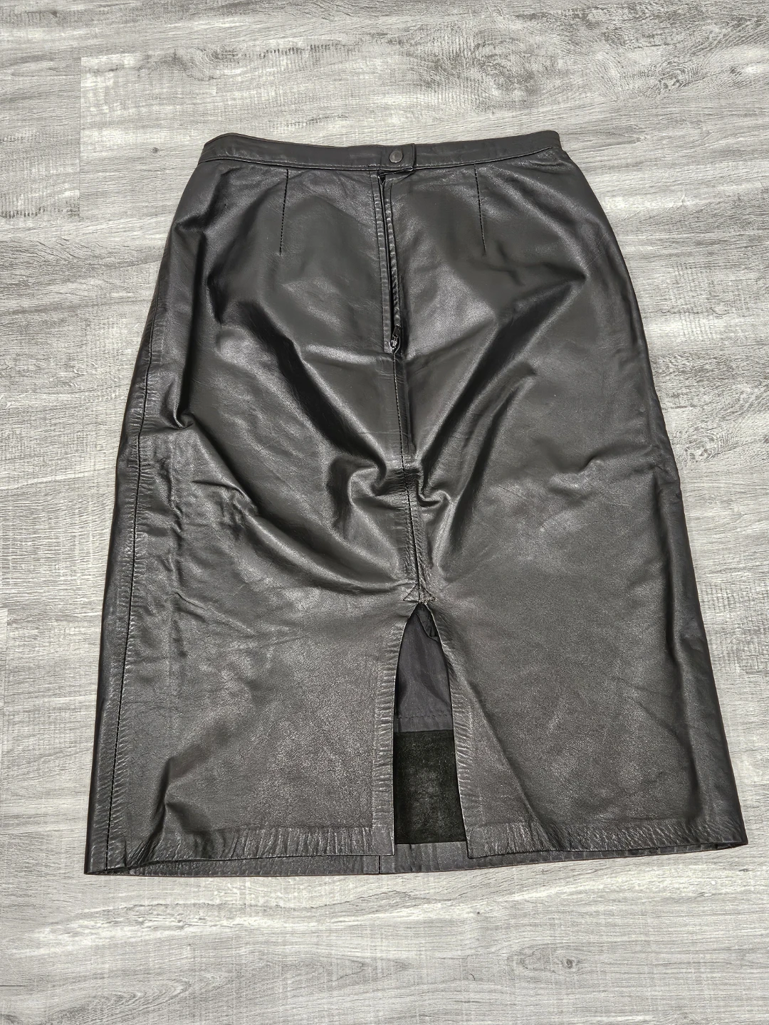 Vintage Black Leather Skirt Size 10 - photo 2