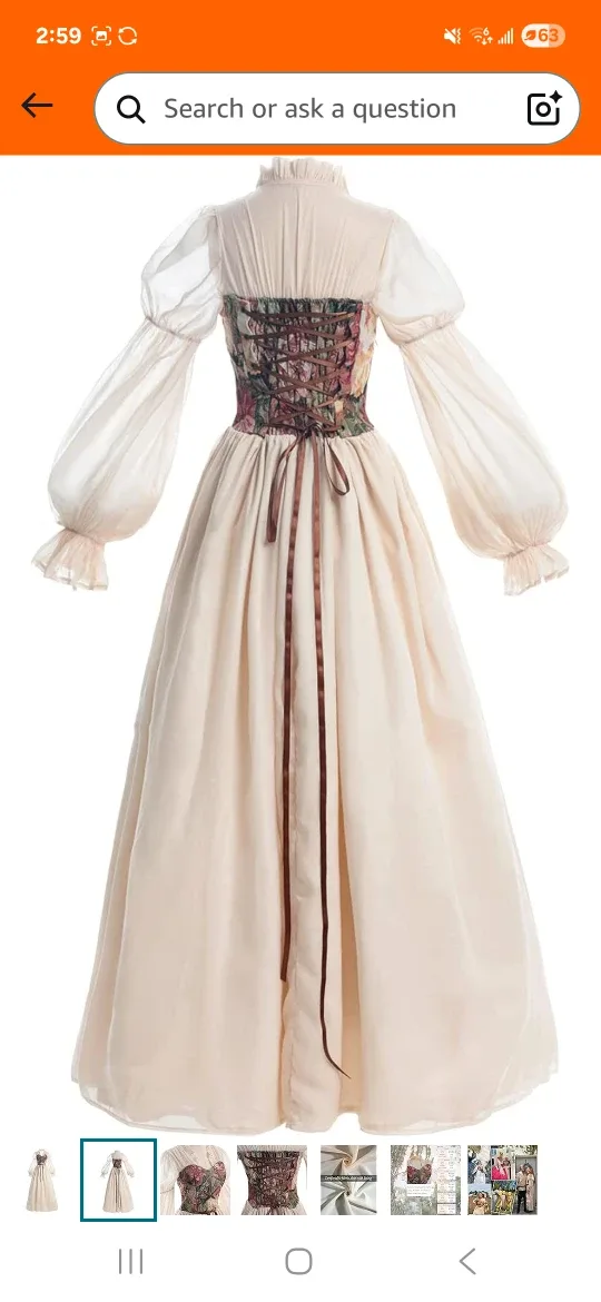 Floral Corset Puff Sleeve Maxi Dress image indicator(2)