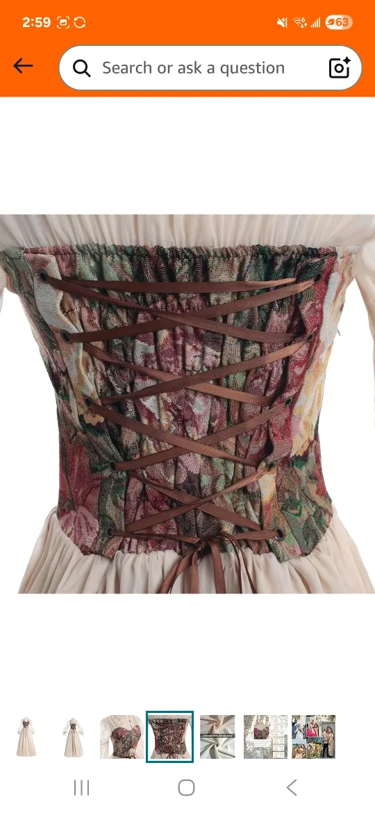 Floral Corset Puff Sleeve Maxi Dress image indicator(4)