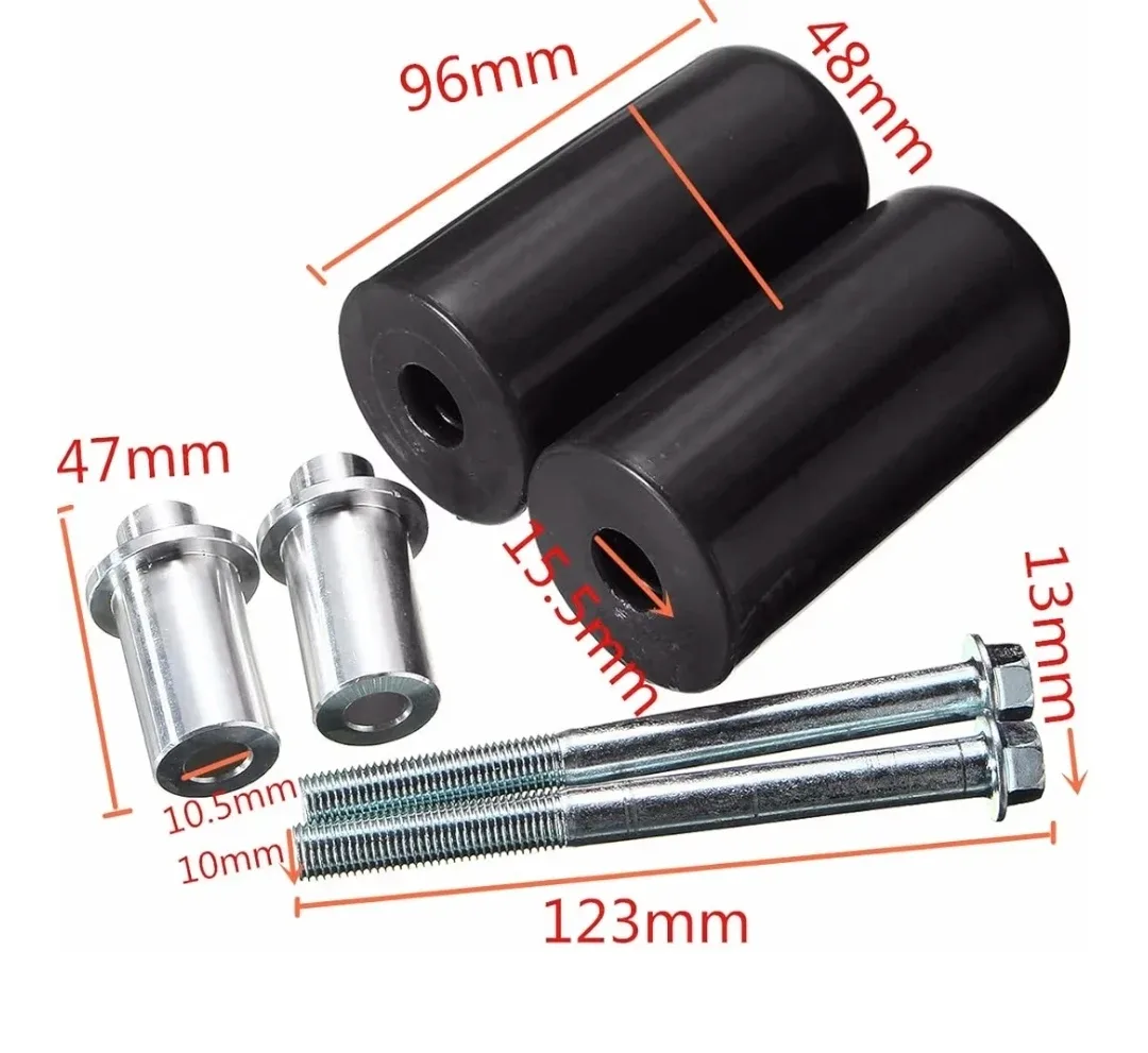 2 Brand New Universal Motorcycle Frame Sliders, Anti Crash image indicator(4)