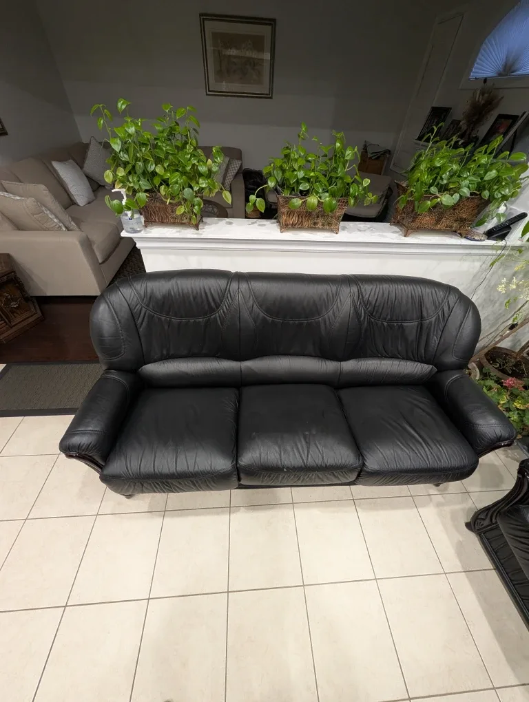 Black Leather Sofa Set image indicator(5)