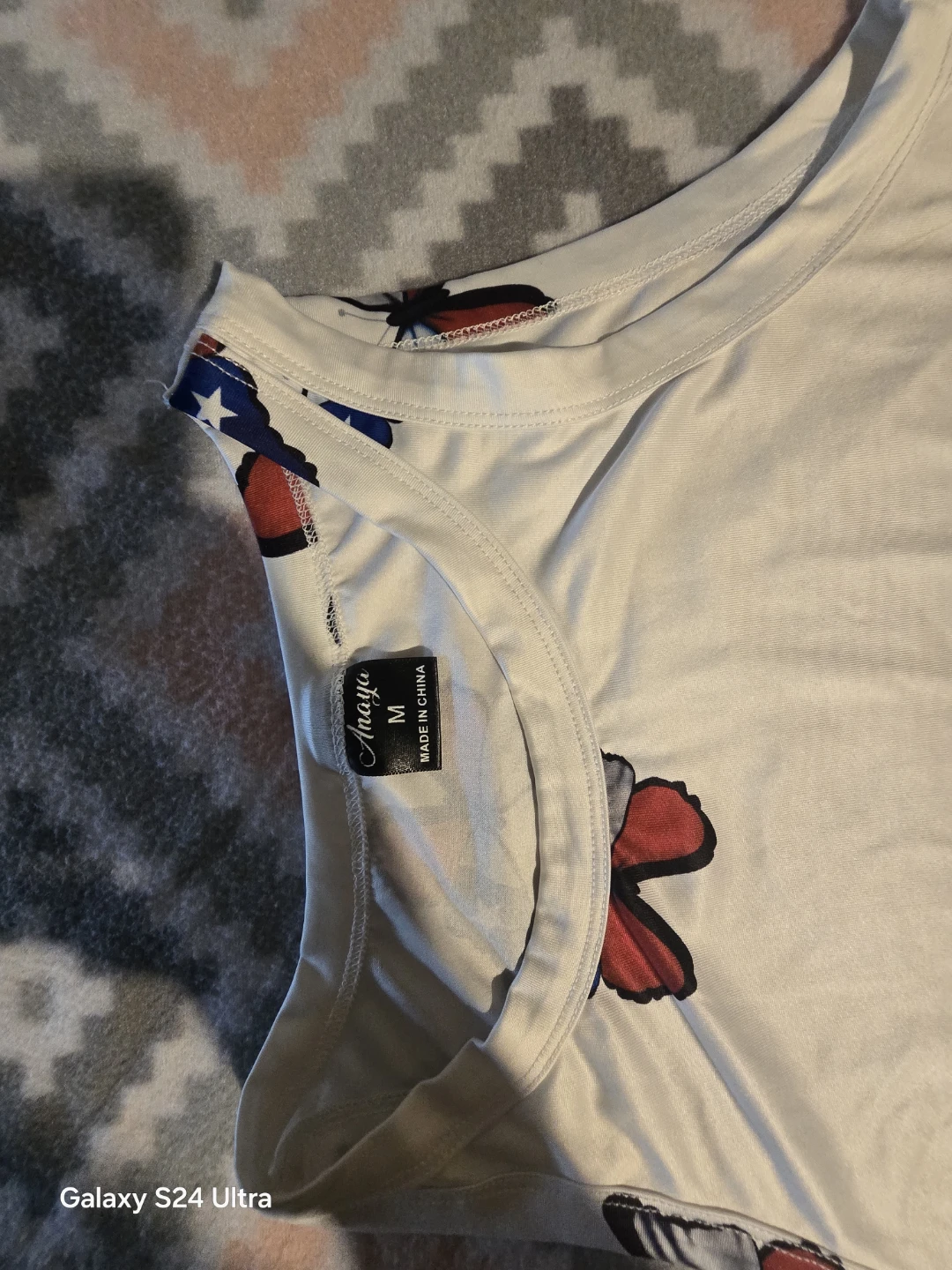 Anaya White Butterfly Print Tank Top - Size M - photo 2