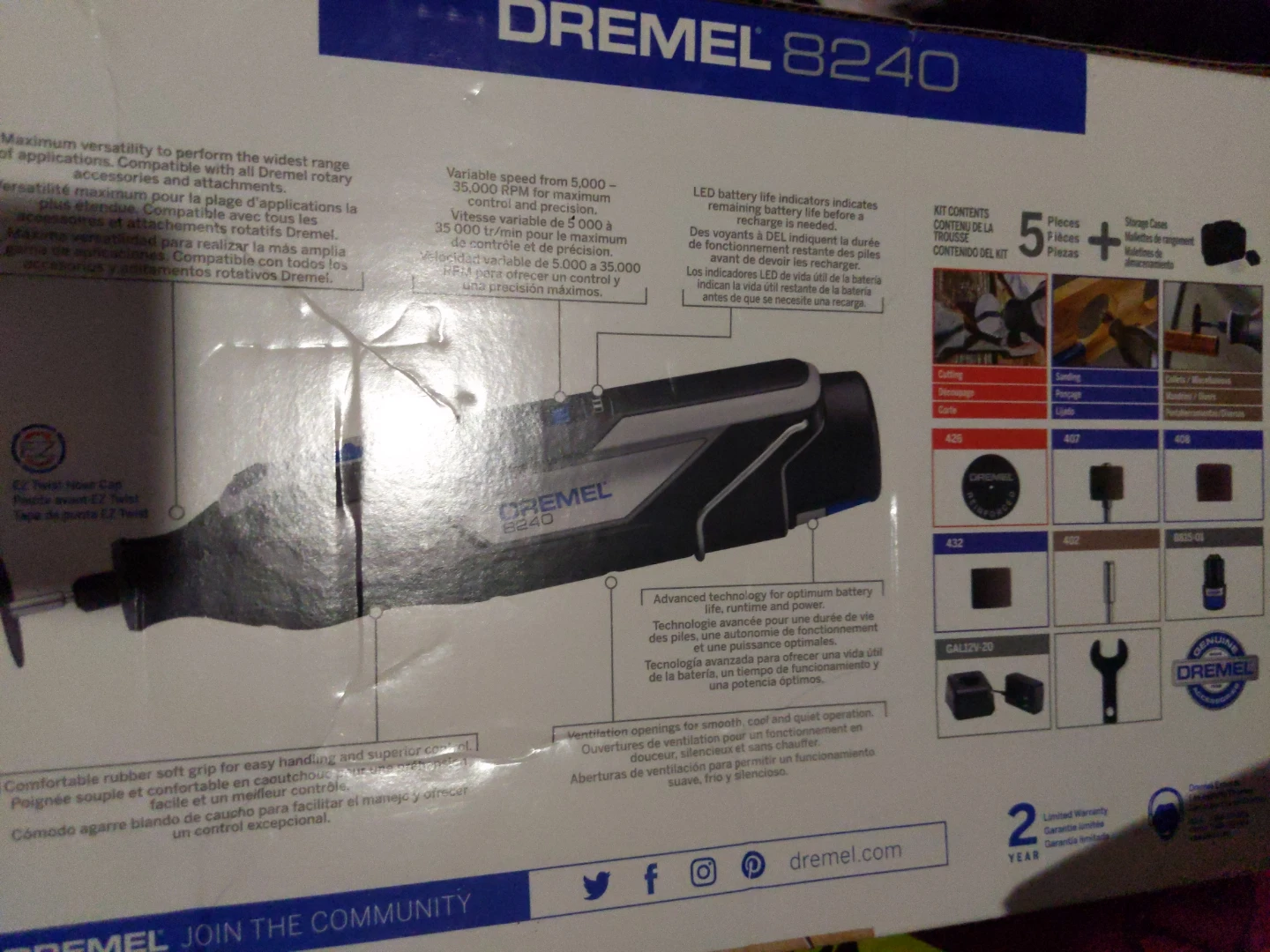 Dremel 8240 Cordless Rotary Tool Kit - Like New! - photo 3