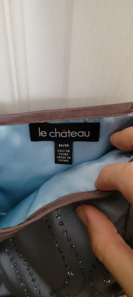 Le Chateau Y2K Strapless Gown Sequin Pattern image indicator(3)