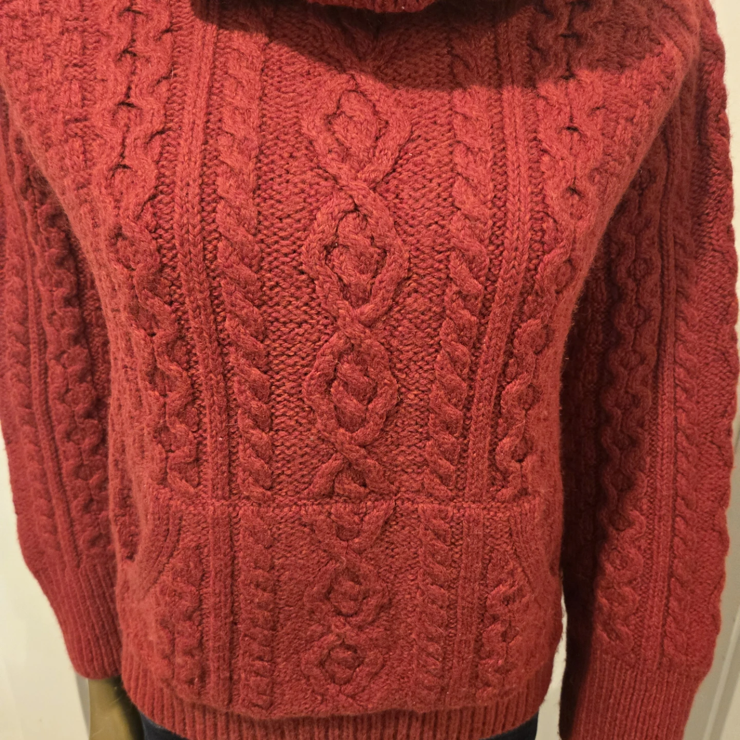 Carraig Donn Red Merino Wool Sweater Women’s Medium - photo 5