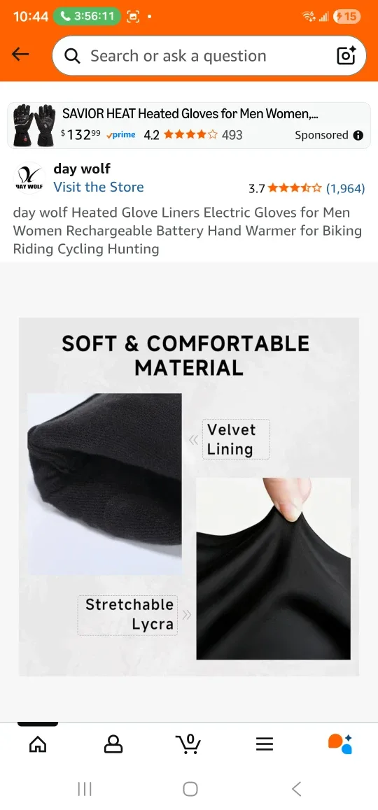 Day Wolf Heated Glove Liners - Rechargeable image indicator(5)