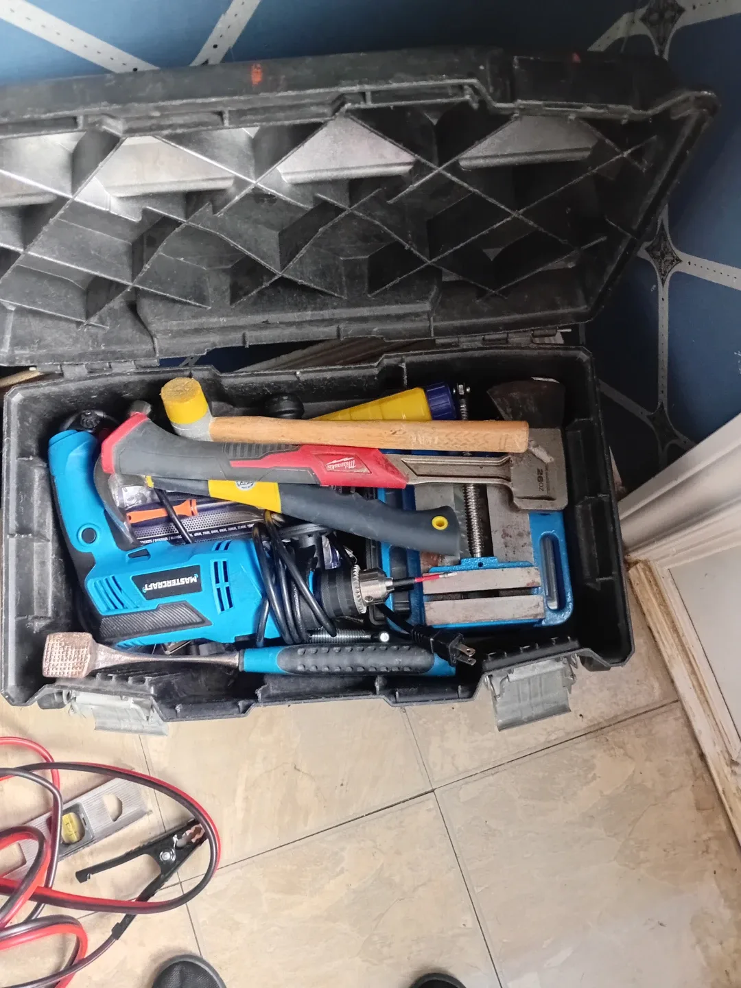 Toolbox with Mastercraft Drill & Tools & level image indicator(5)