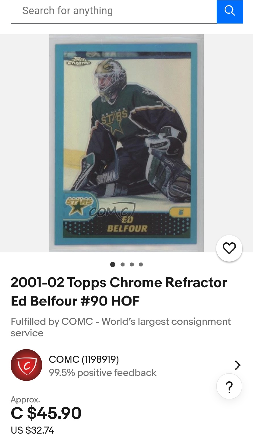 Pick Up 16 Ed Belfour Hockey Cards (incl Topps Chrome Refractor) - photo 3