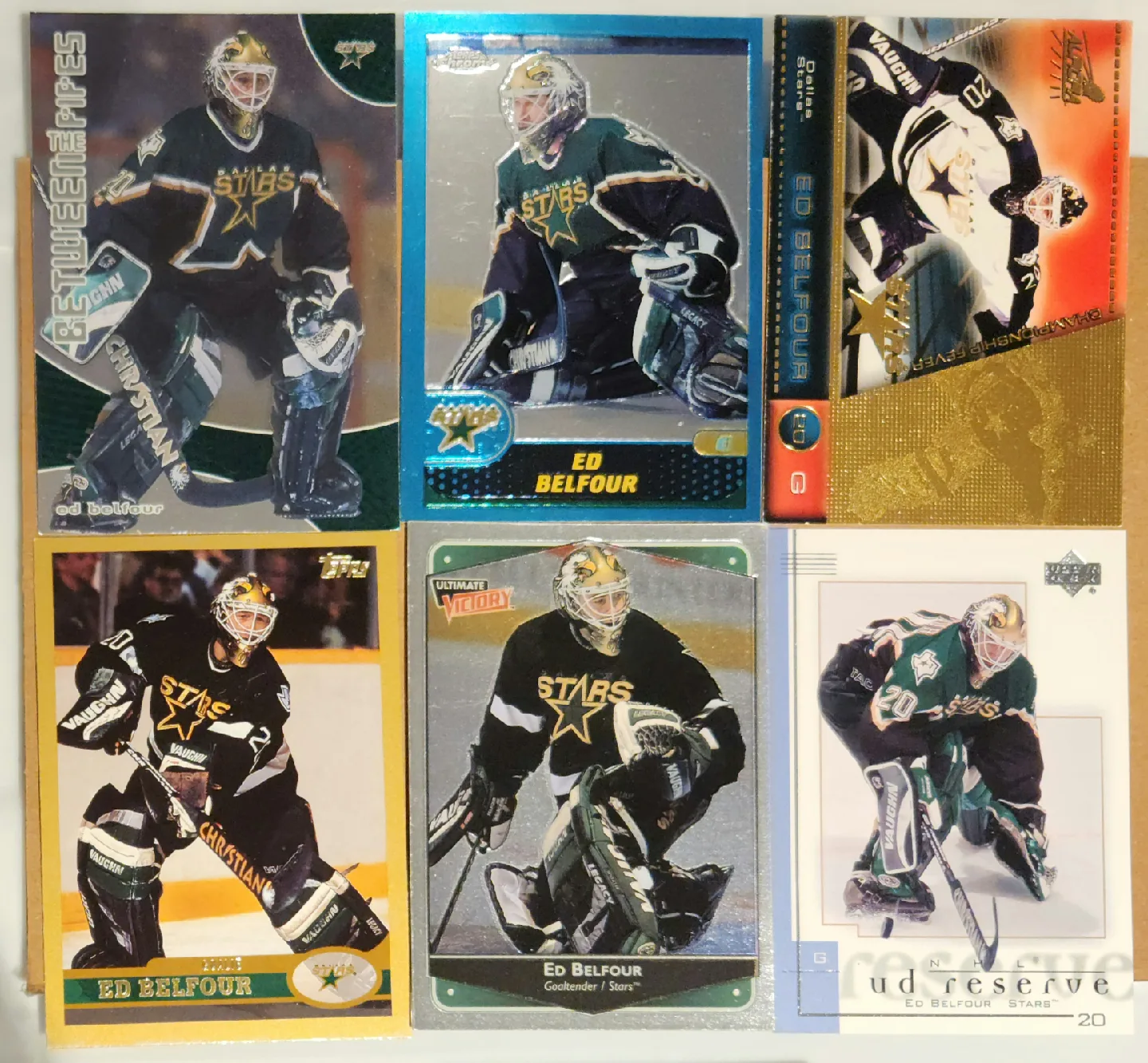 Pick Up 16 Ed Belfour Hockey Cards (incl Topps Chrome Refractor)