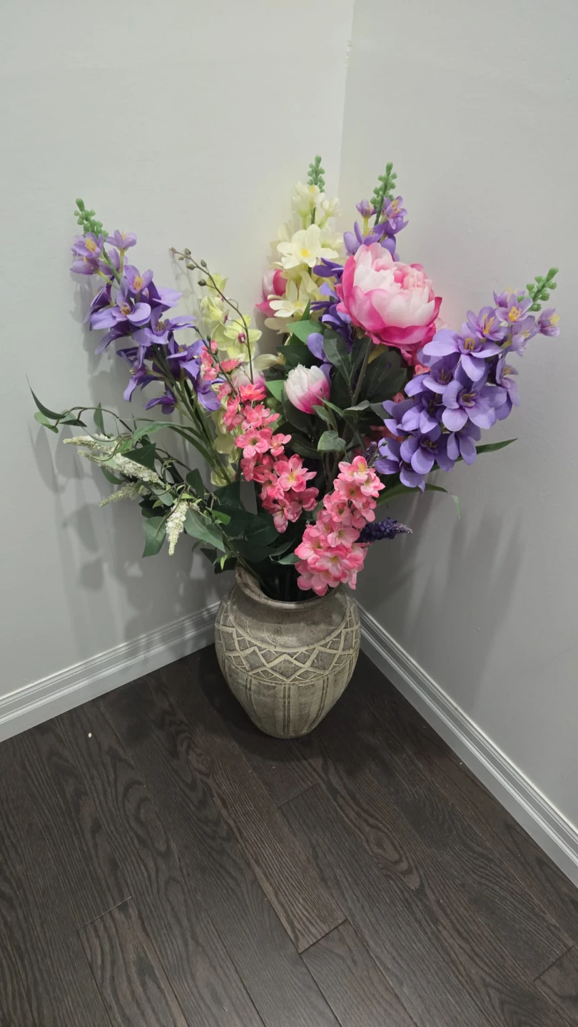 Artificial Floral Arrangement with Vase