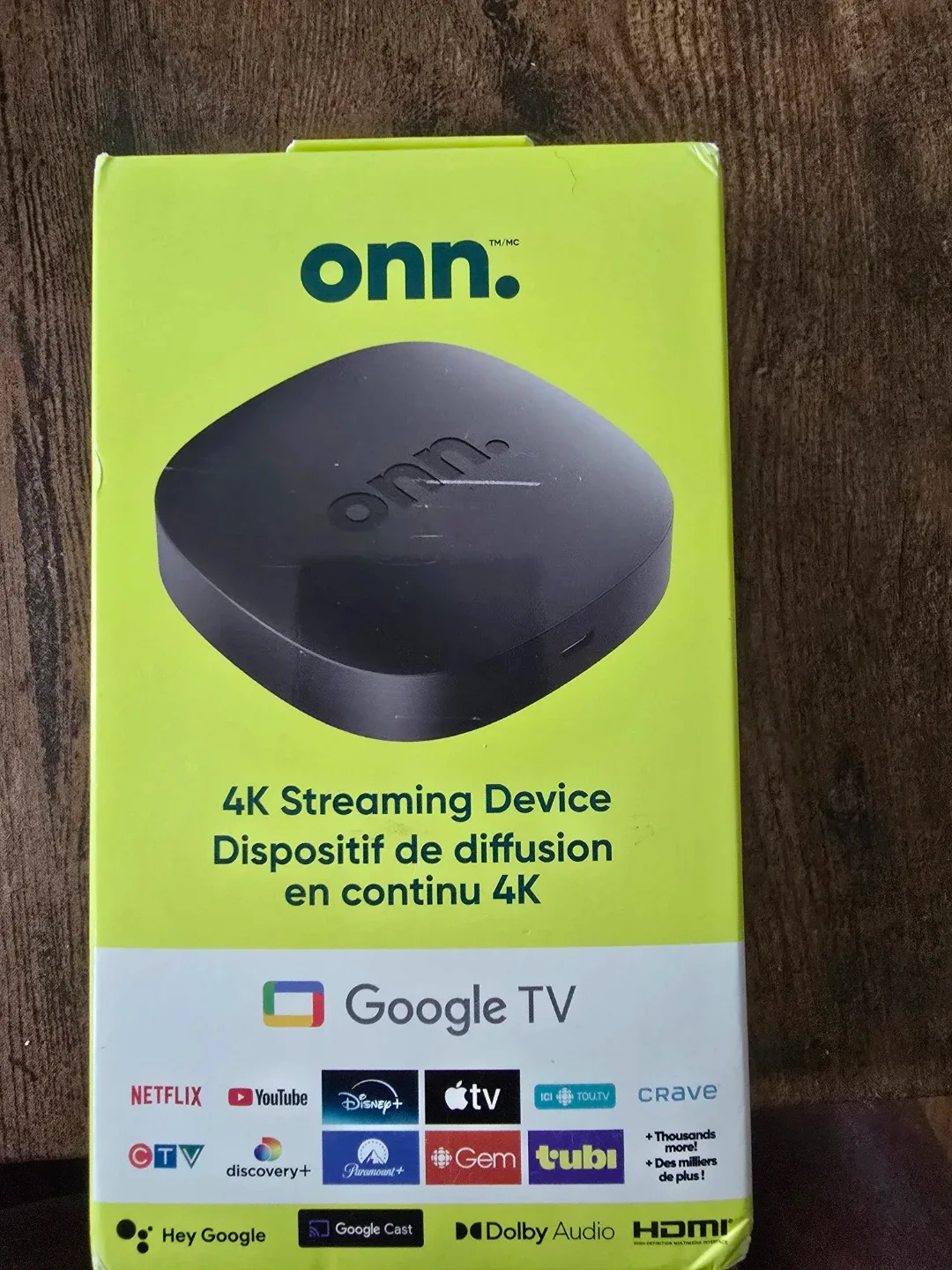 Onn Box 4k Streaming Device with custom setup