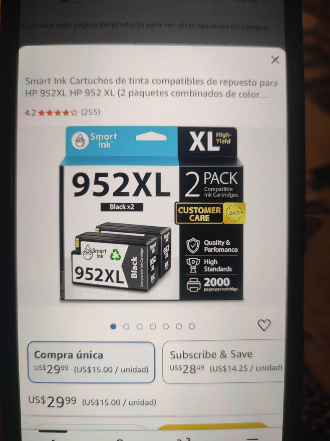 Smart Ink 952XL Black Ink Cartridge 2-Pack