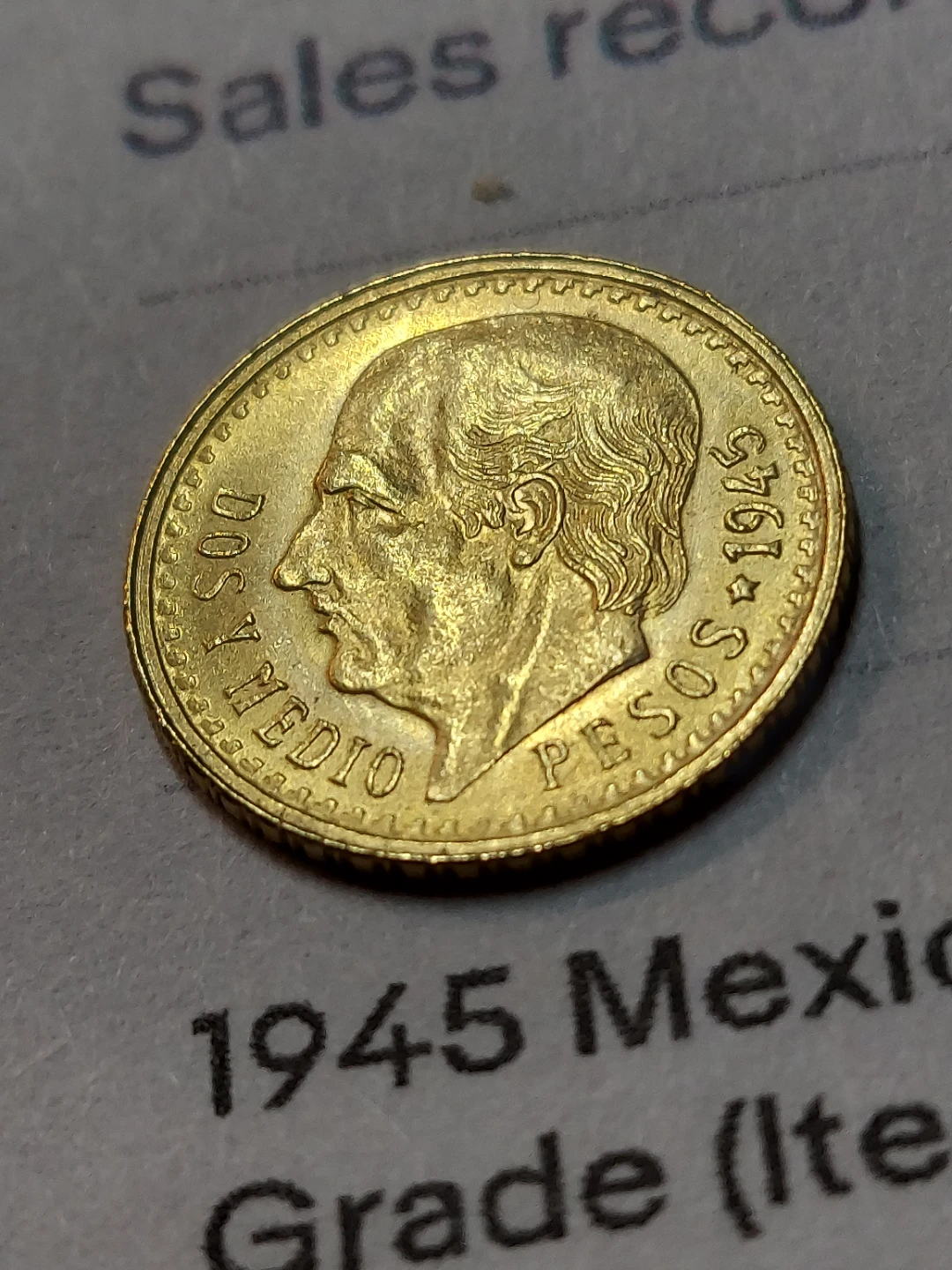 100% Original **1945 Mexico 2.5 Peso - photo 2