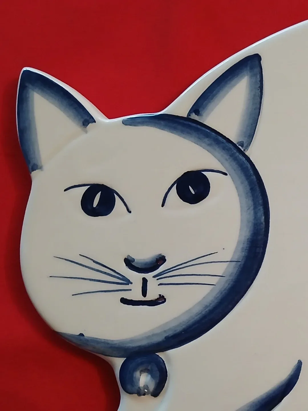 Cat  Shaped Vintage Decorative Plate - 12"x8"