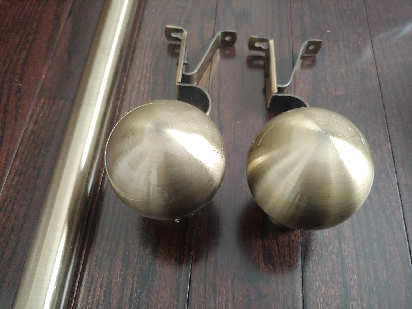 Brass Curtain Rod with Finials & Brackets 🥕