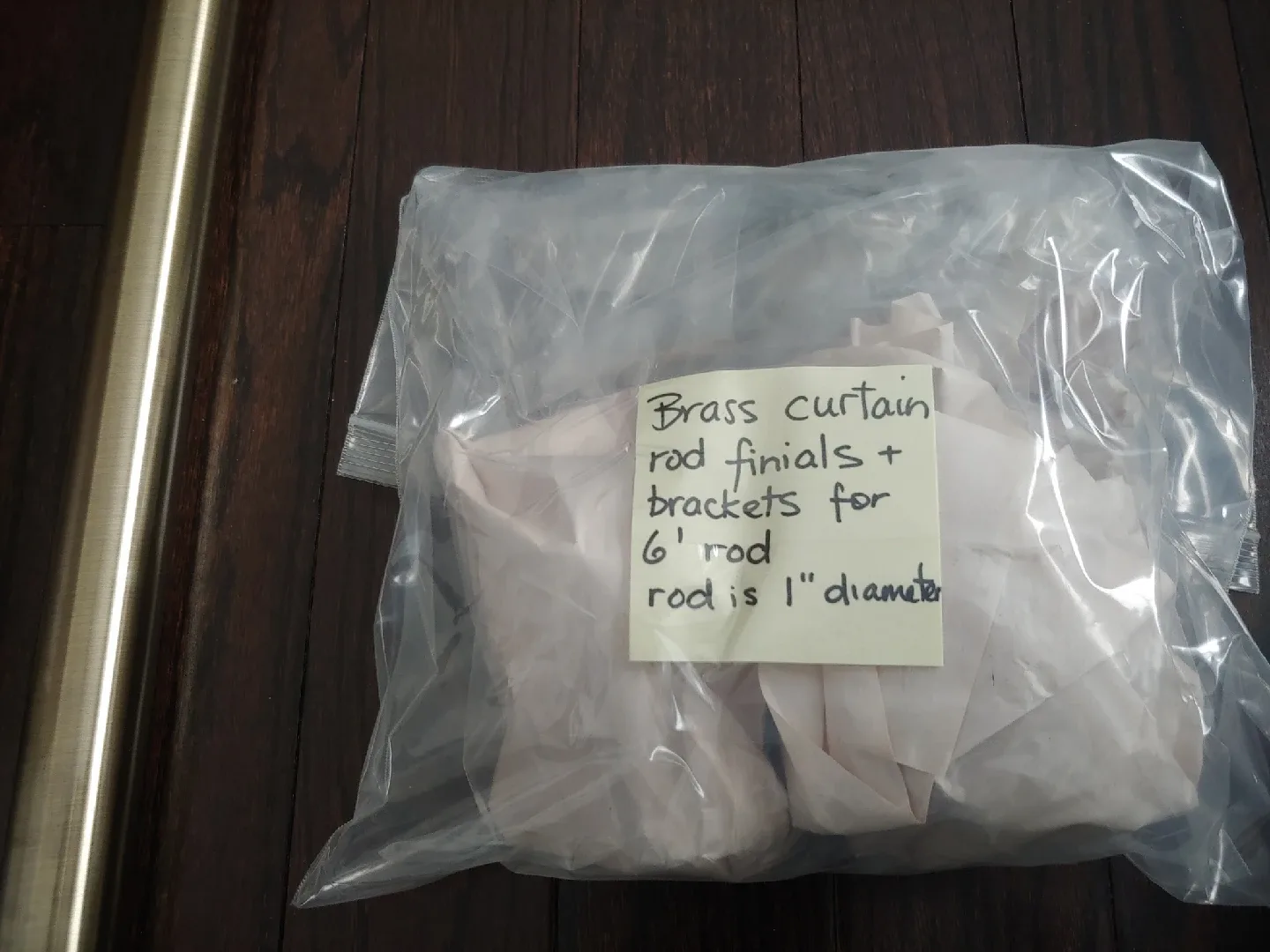 Brass Curtain Rod with Finials & Brackets 🥕 image indicator(2)