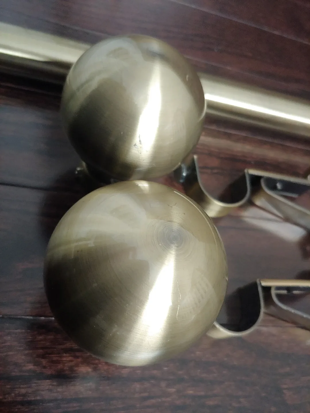 Brass Curtain Rod with Finials & Brackets 🥕 image indicator(7)