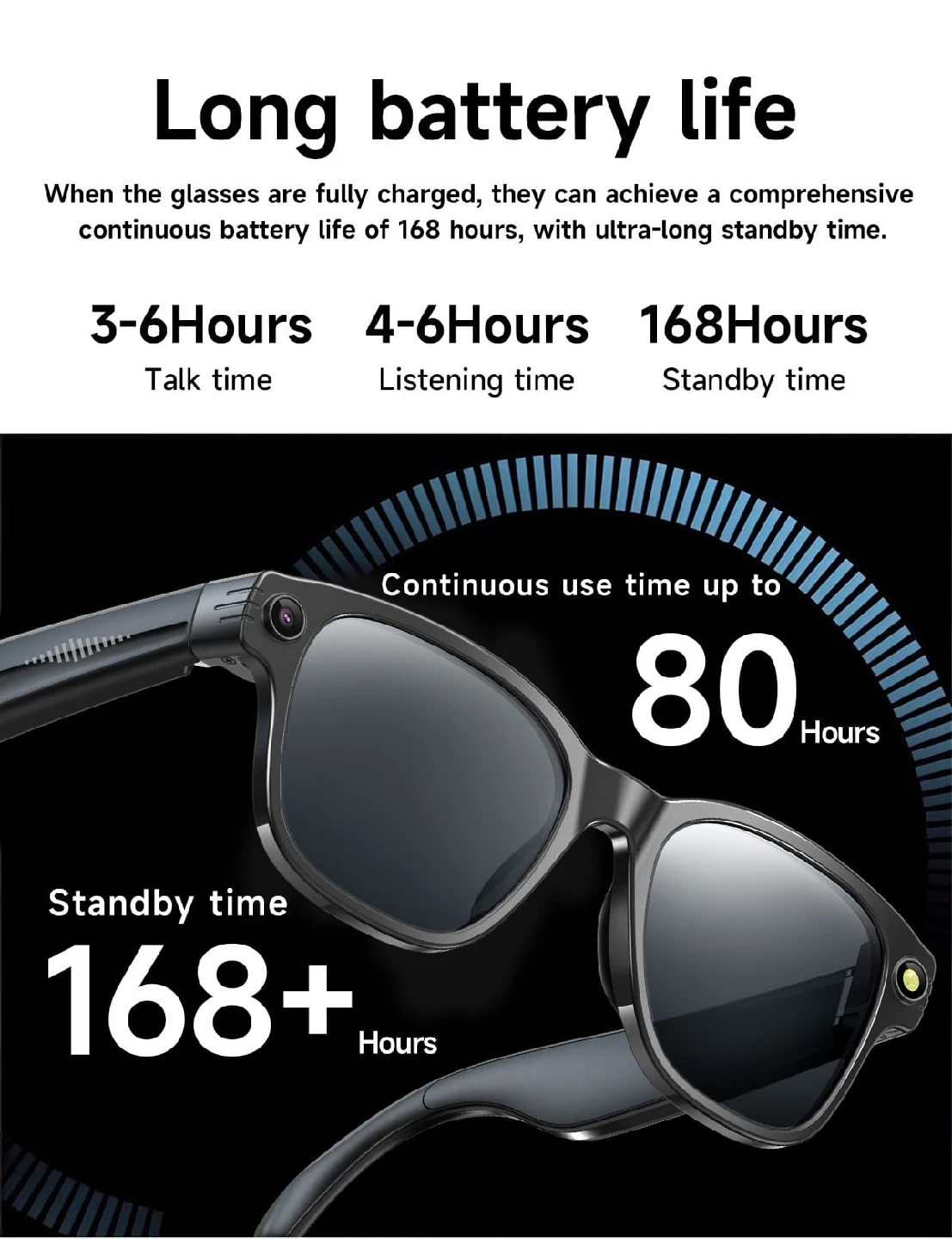 Smart AI glasses 8mp camera