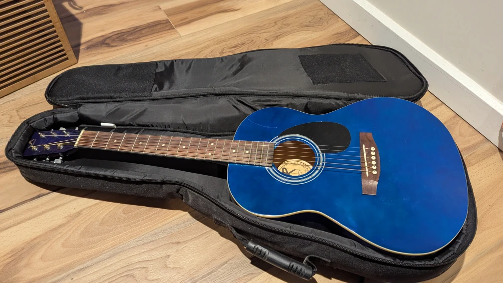 J. Reynolds Blue Acoustic Guitar with Case