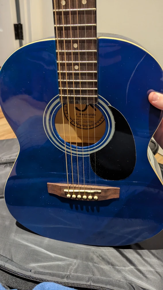 J. Reynolds Blue Acoustic Guitar with Case - photo 2