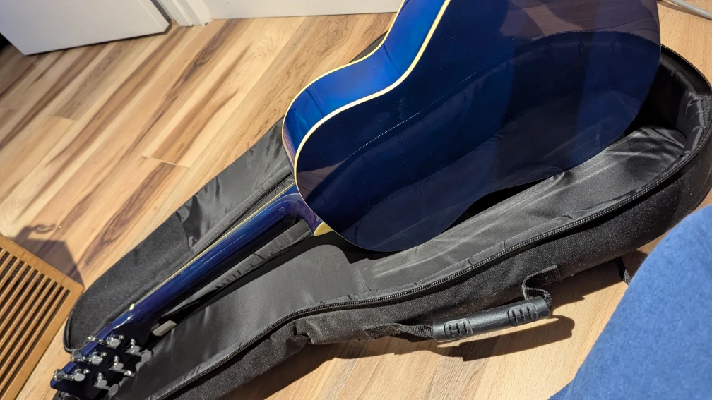 J. Reynolds Blue Acoustic Guitar with Case - photo 3