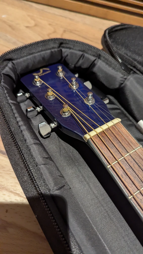 J. Reynolds Blue Acoustic Guitar with Case - photo 4