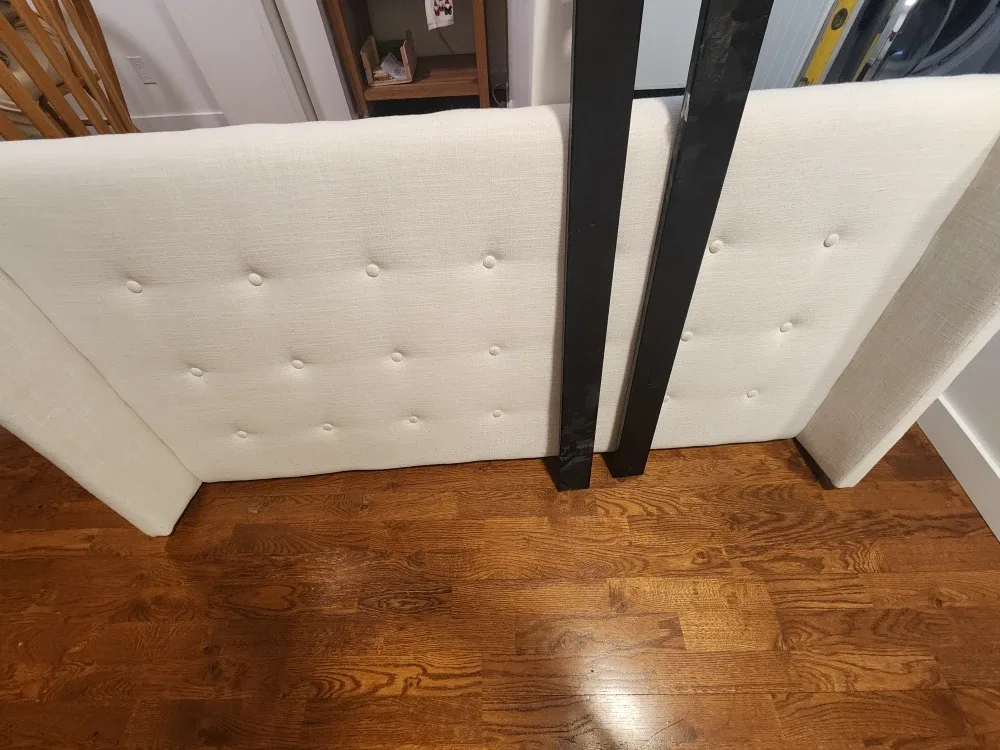 Wingback Headboard - Ivory Fabric