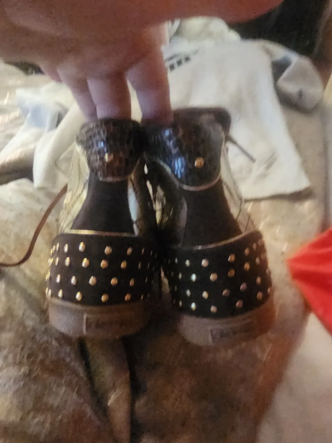 AKDMKS Brown & Gold High Top Sneakers - US Size 7 image indicator(4)