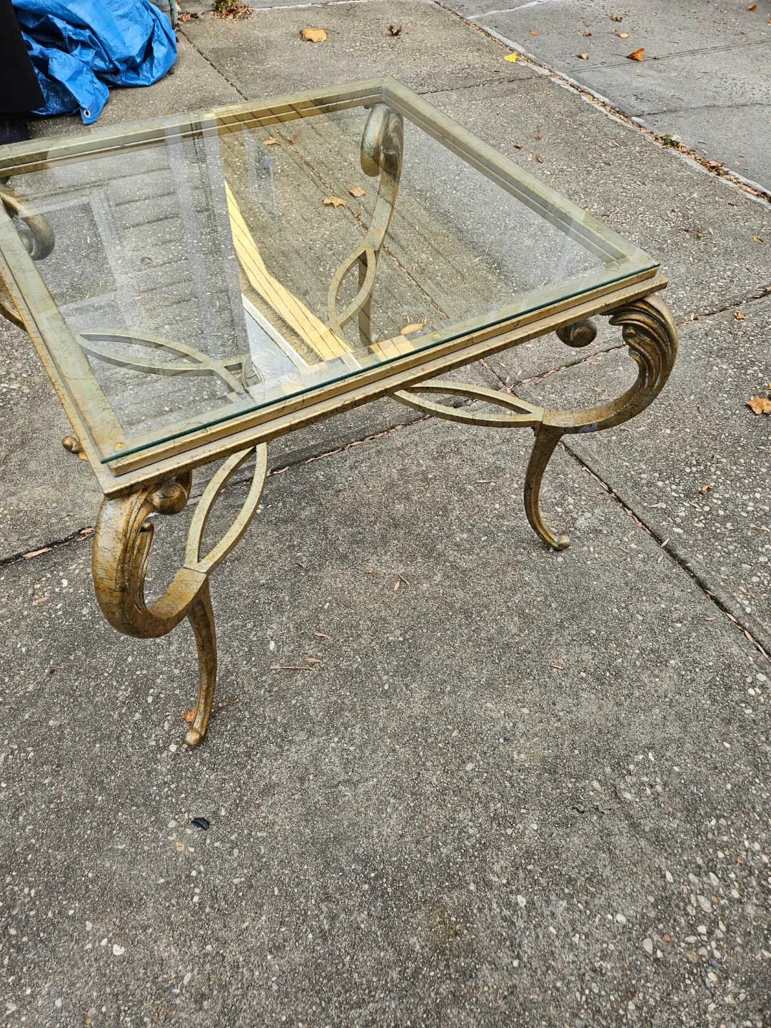 Beautiful metal and glasstop table image indicator(6)