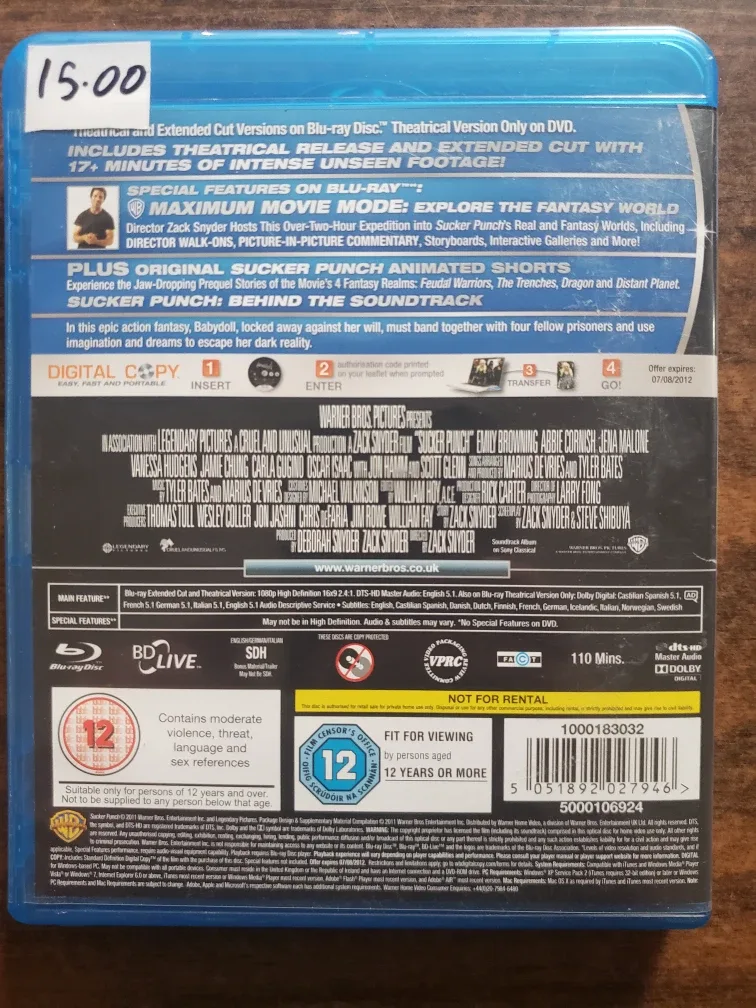 Sucker Punch Extended Cut Blu-Ray + DVD + Digital Copy image indicator(4)