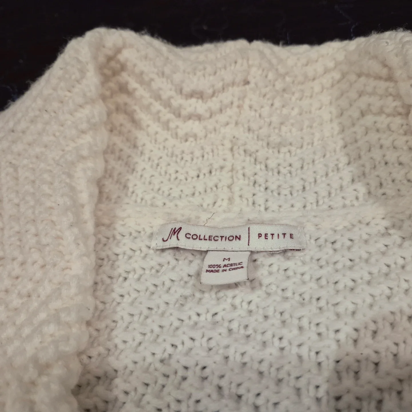 JM Collection Petite White Cardigan - Size M image indicator(3)