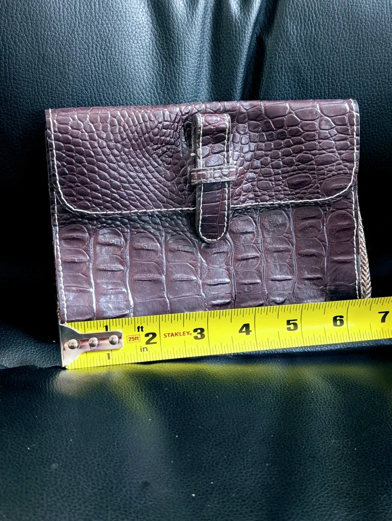 Brown Croc Print Wallet or bag on the belt