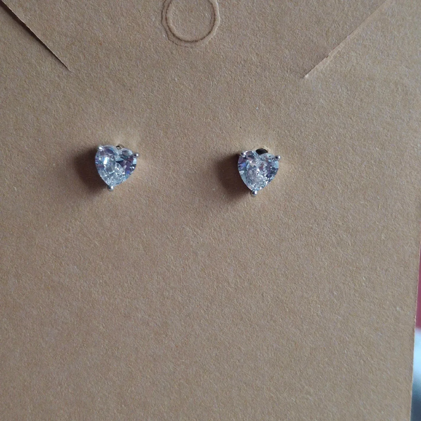 Cubic Zirconia Heart Stud Earrings thumbnail