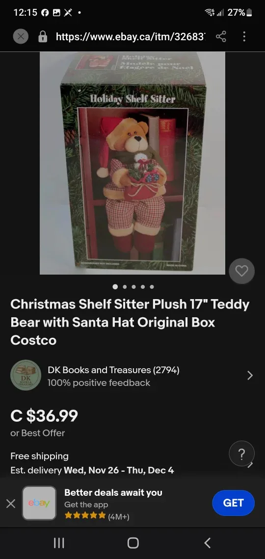 Holiday Shelf Sitter Bear Decor - New in Box! image indicator(9)