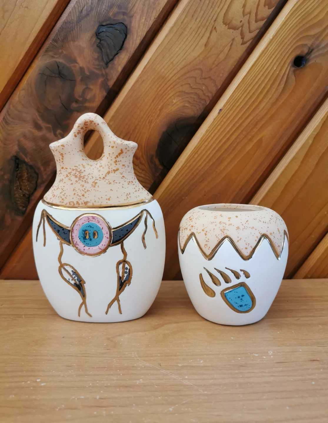 Native American Gold Plated Pottery Set - photo 2
