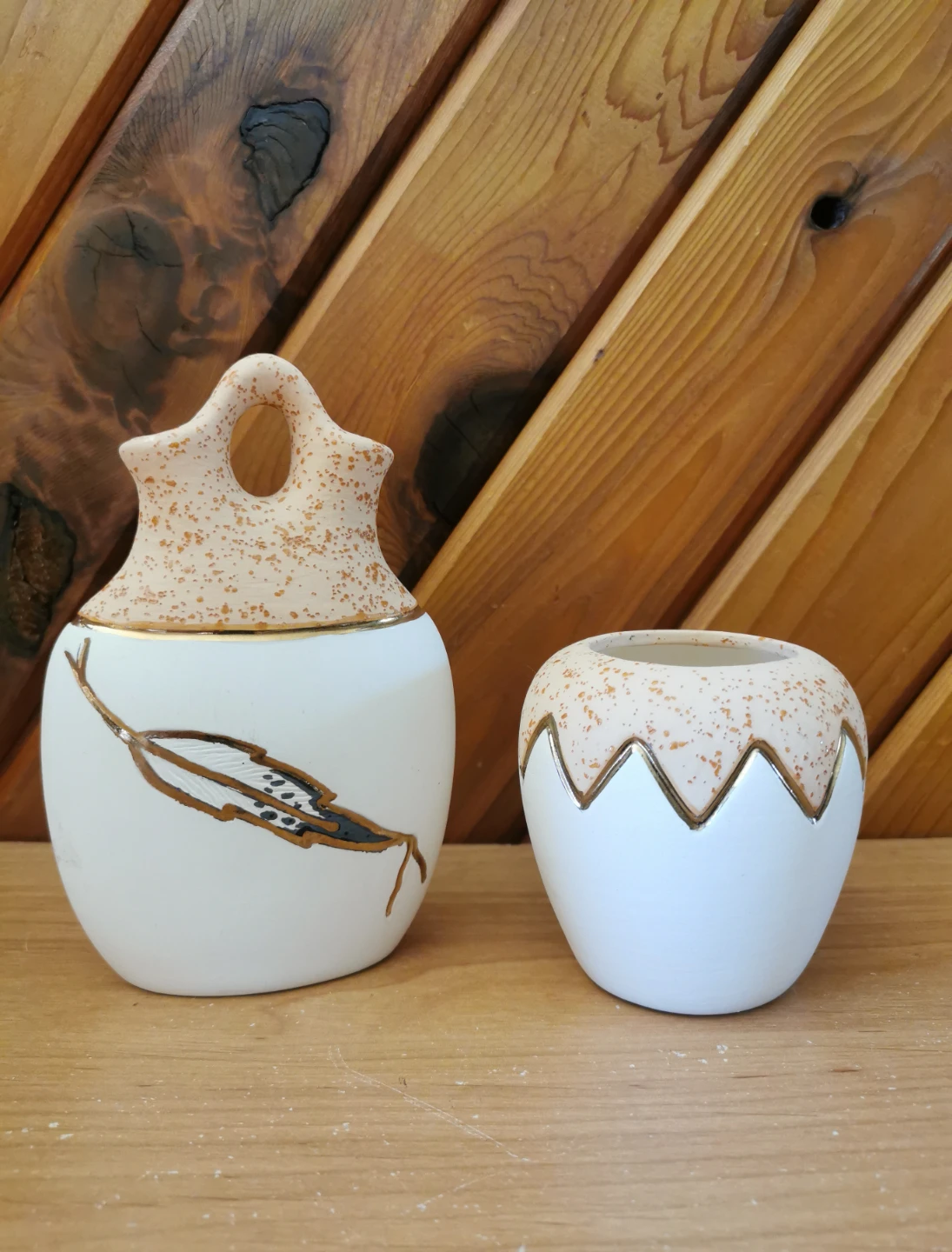 Native American Gold Plated Pottery Set - photo 3
