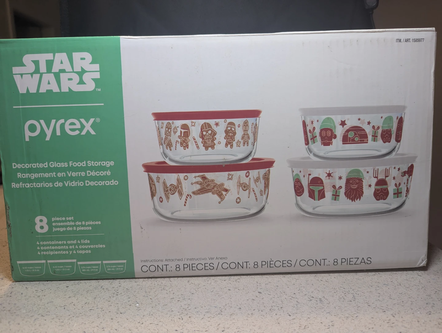 Unopened Pyrex Star Wars Glass Food Storage Set – 8 Pieces