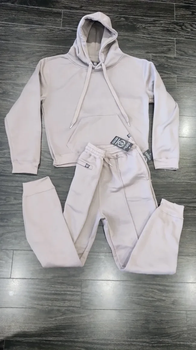 Embassy Apparel Hoodie & Sweatpants Set, Tan image indicator(2)