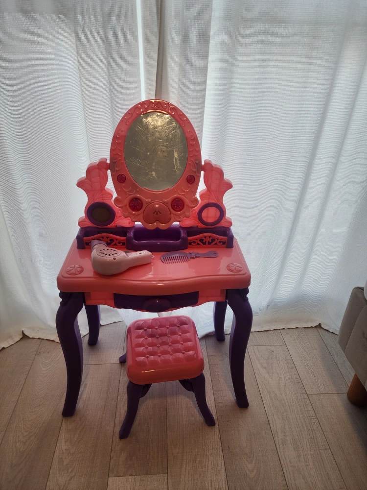 Kids Pink & Purple Vanity Table with Accessories