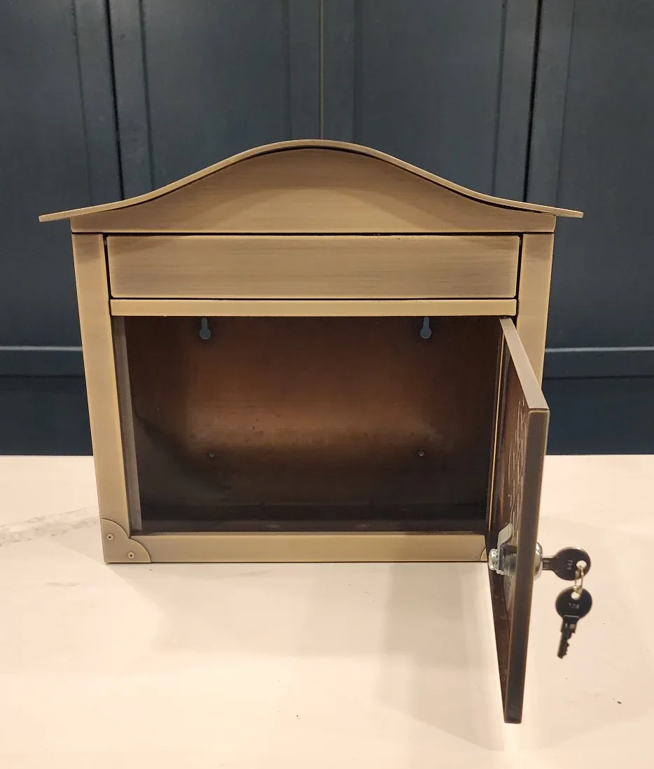 Architectural Mailbox, Locking, Wall Mount, Antique Copper image indicator(2)