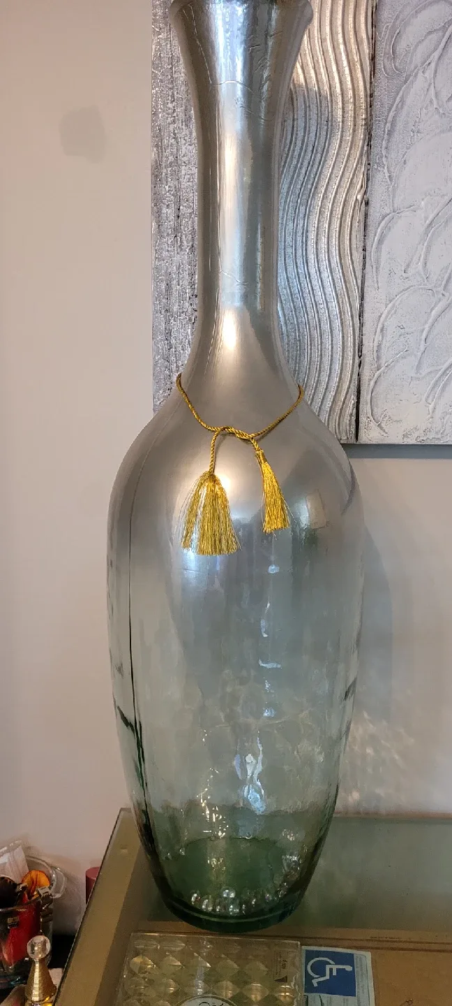 Large Glass Vase with Tassels thumbnail