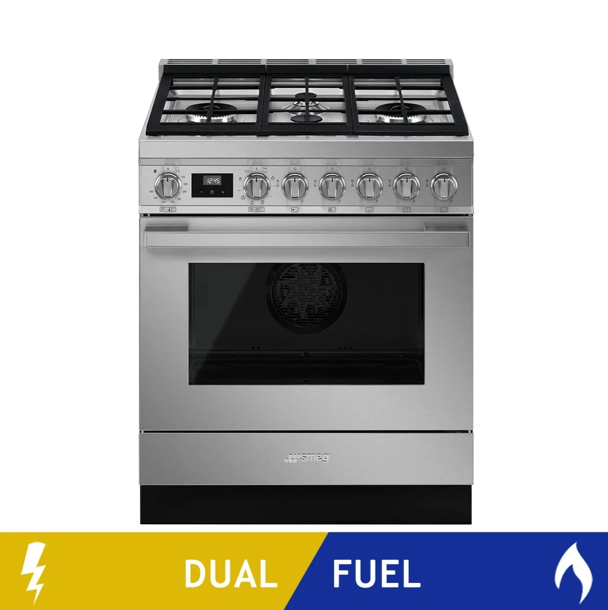 NEW Smeg 30" Portofino Dual Fuel Stove True Convection Range