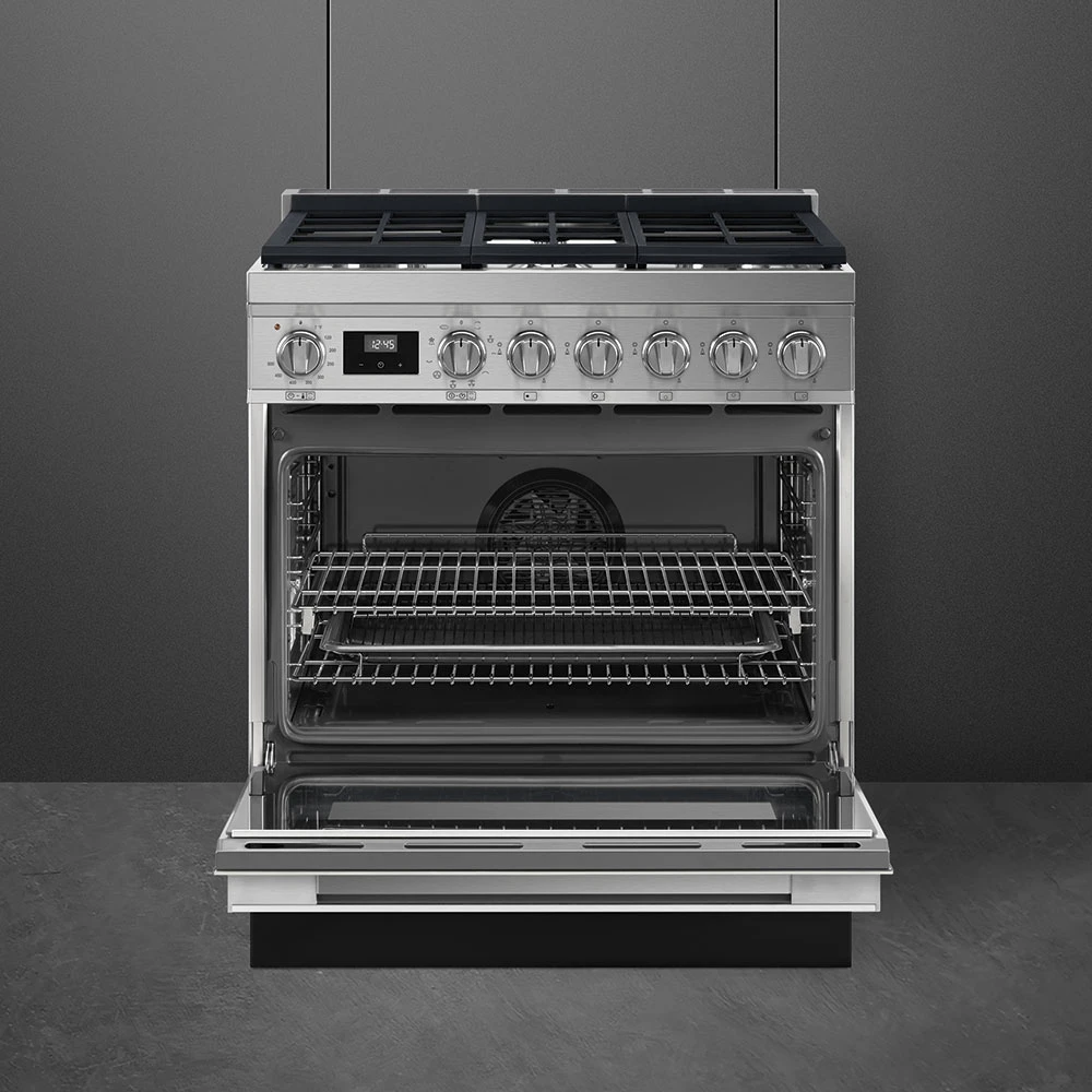 NEW Smeg 30" Portofino Dual Fuel Stove True Convection Range - photo 3