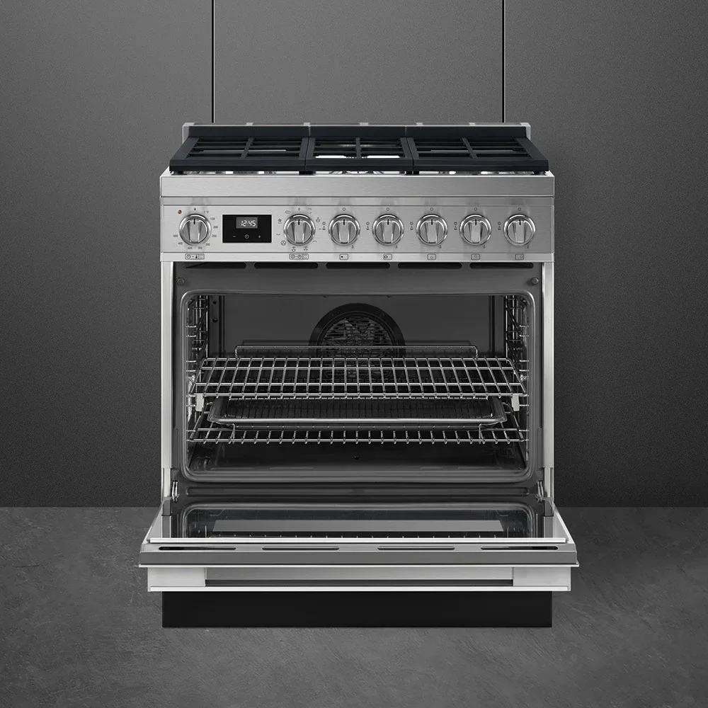 NEW Smeg 30" Portofino Dual Fuel Stove True Convection Range image indicator(3)