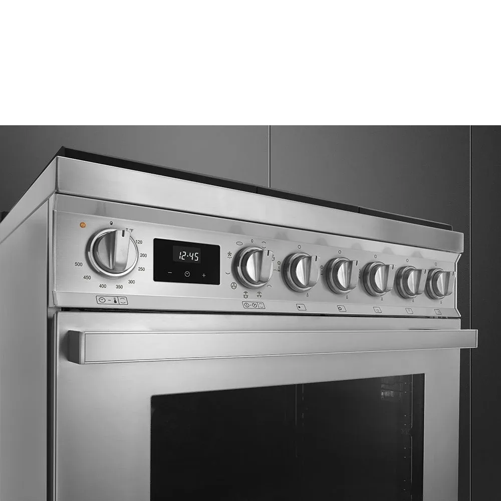 NEW Smeg 30" Portofino Dual Fuel Stove True Convection Range image indicator(5)