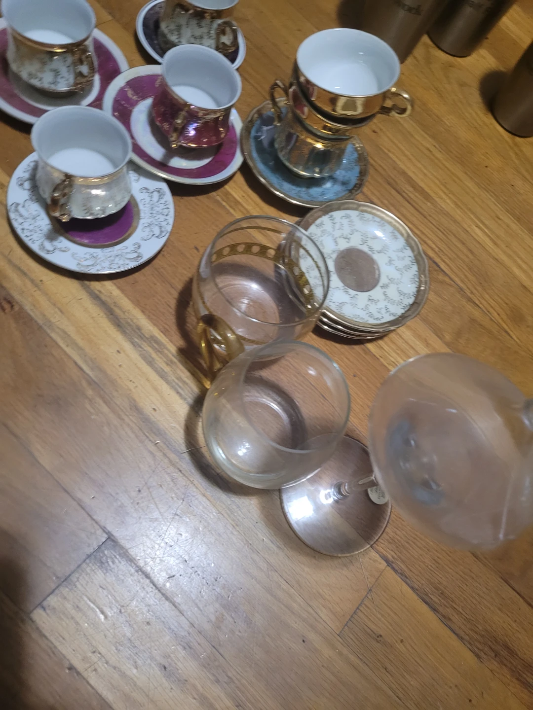Mixed Tea Cups and Wine Glasses - photo 2