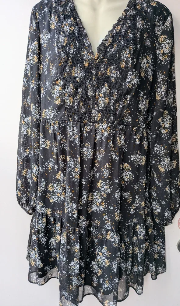 Floral Print Dress - Black image indicator(7)