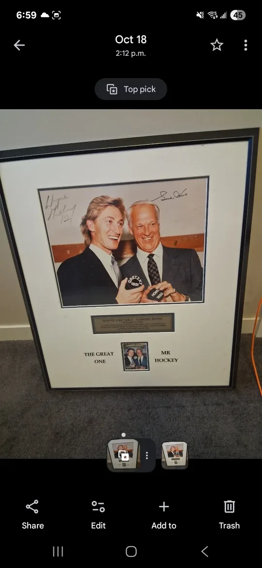 Wayne Gretzky - Gordie Howe Framed Photo